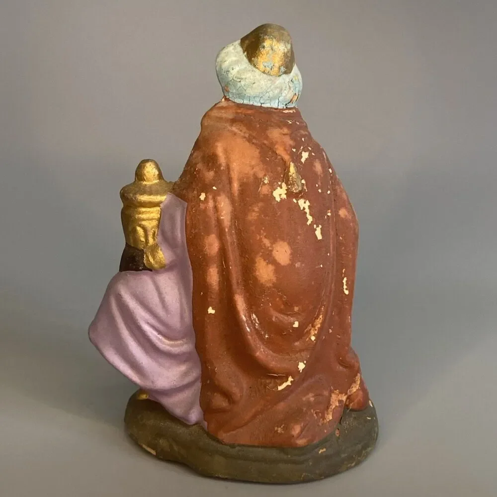 Vintage Germany African American Wise Man Kneel Nativity Figure 5